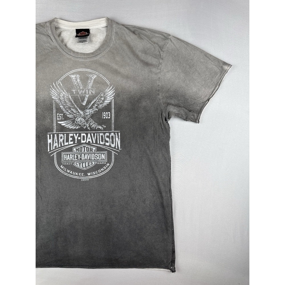 Harley Davidson Twin V Eagle Gradient Fade Dealer T Shirt Winona MN Large - Picture 5 of 13